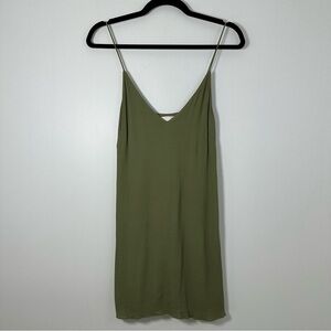 Aritzia Wilfred Free Olive Green Strappy Mini Shift Dress Size XS